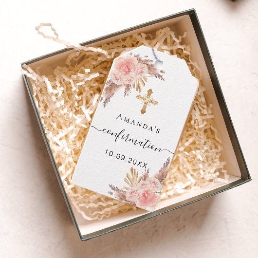 Bevestiging meisje pampas gras blush Dank je Cadeaulabel