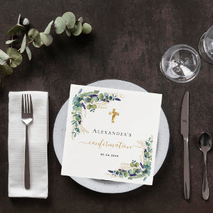 Bevestiging monogram eucalyptus greenery servet