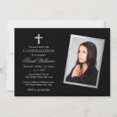 Bevestiging Nep Zilver & Zwarte Foto Calligrafie Kaart (Voorkant)