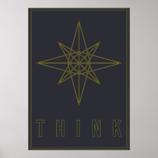 Bevestiging poster van een geometrische origamiste (Voorkant)