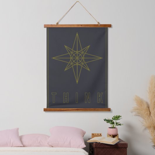 Bevestiging poster van een geometrische origamiste hangend wandkleed (Slaapkamer)
