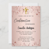 Bevestiging roos gouden sterren meisje luxe kaart (Voorkant)