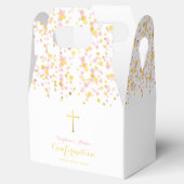 Bevestiging Roze en Gouden Confetti Favor Box Bedankdoosjes (Geopend)