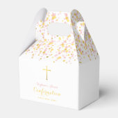 Bevestiging Roze en Gouden Confetti Favor Box Bedankdoosjes (Voorkant Zijde)