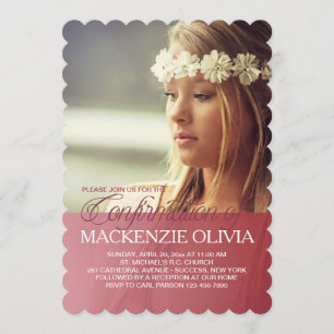 Bevestiging Transparantie Red Photo Invitation Kaart