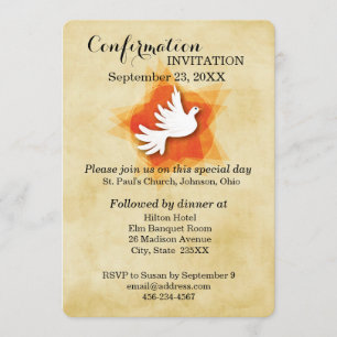 Bevestiging uitnodiging, duif kaart