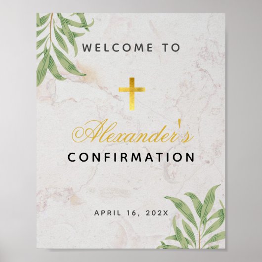 Bevestiging van afbraak Marmer Cross Greenery Welk Poster (Voorkant)