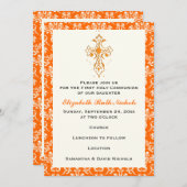 Bevestiging van Damask First Heilige Communion Bap Kaart (Voorkant / Achterkant)