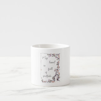 Bevestiging van Dankbaarheid. Bloemige Positieve M Espresso Kop