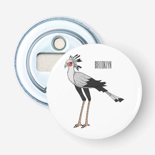 Bevestiging van de cartoon van de secretaris button flesopener (Voorkant)