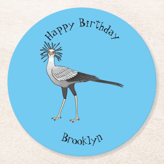 Bevestiging van de cartoon van de secretaris ronde kartonnen onderzetter (Voorkant)