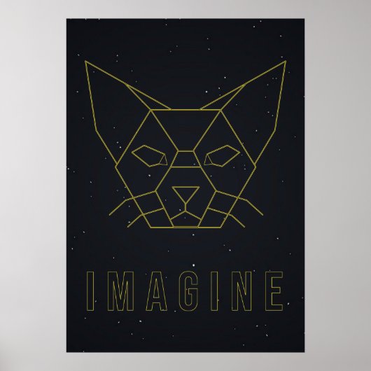 Bevestiging van een poster origami-kat met een woo (Voorkant)