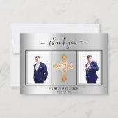 Bevestiging van het zilveren fotoscript bedankkaart (Voorkant)