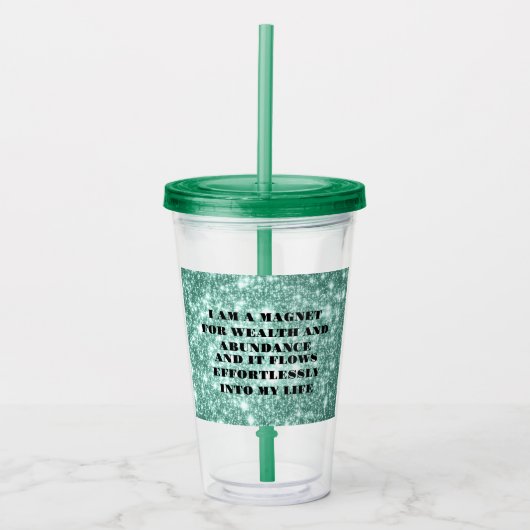 Bevestiging van rijkdom en overvloed acryl drinkbeker (Voorkant)