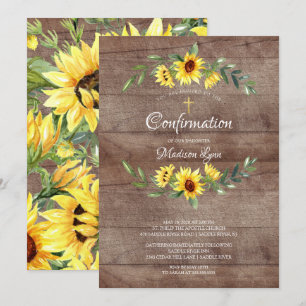 Bevestiging van roestgele zonnebloemen kaart