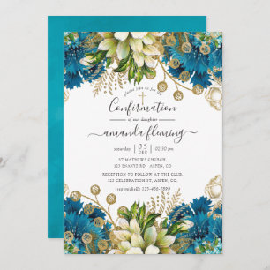 bevestiging van Turquoise en Gold Shabby Kaart