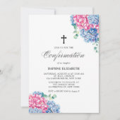 Bevestiging van waterverf Roze en Blue Hydrangeas Kaart (Voorkant)