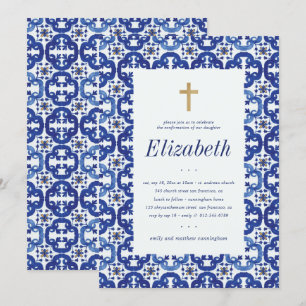 Bevestiging voor haar blauwe mediterrane tegels kaart