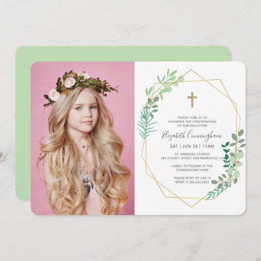 Bevestiging Voor Haar Geometrische Blad Kruis Kaart (Voorkant / Achterkant)