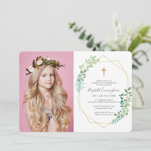 Bevestiging Voor Haar Geometrische Blad Kruis Kaart (Staand voorkant)