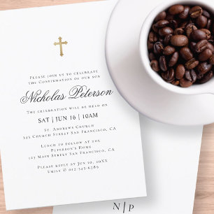 Bevestiging voor hem   Minimalistisch goud Kaart