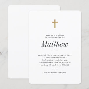 Bevestiging voor hem minimalistische Faux Gold Cro Kaart