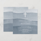 Bevestiging voor jongens in blauwe waterverf kaart (Voorkant / Achterkant)