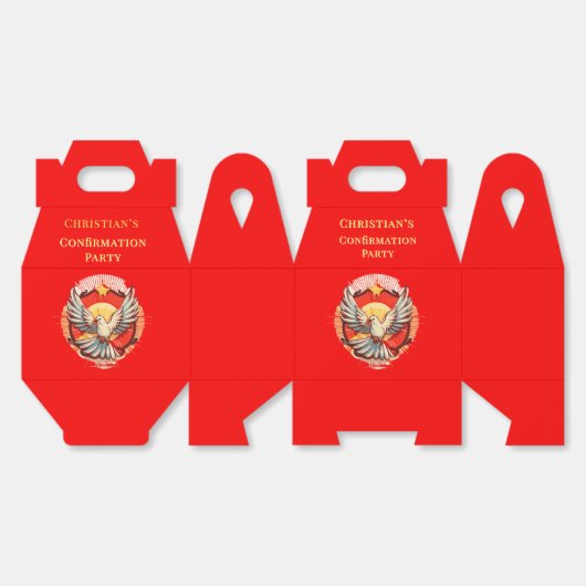 Bevestiging White Dove Red Flamed Bedankdoosjes (Ongevouwen)