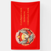 Bevestiging White Dove Red Flamed Custom Spandoek (Verticaal)