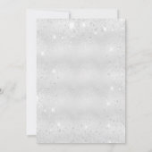 Bevestiging zilverroze glitter cross script kaart (Achterkant)