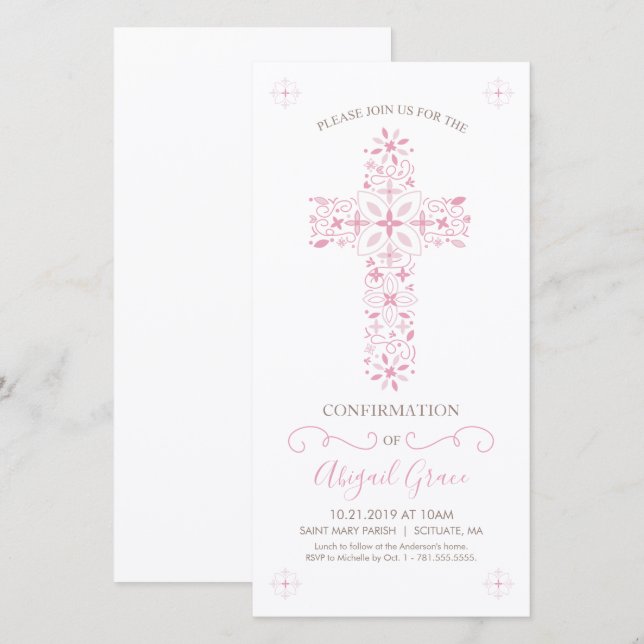 Bevestigingskaart - Uitnodiging voor bevestiging v (Voorkant / Achterkant)