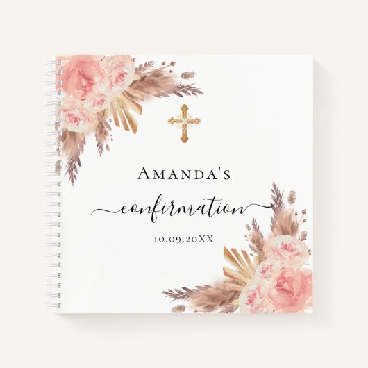 Bevestigingspampa's roos blush notitieboek (Voorkant)