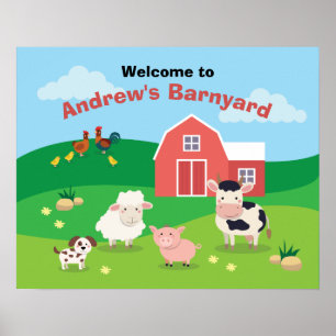 Bevestigingspaneel met dieren Welkomstbord van de  Poster