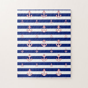 Bevestigingspunten op het Nautisch Decor Stripes Legpuzzel