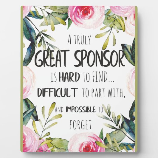 Bevestigingssponsor Gift echt grote sponsor Fotoplaat (Voorkant)