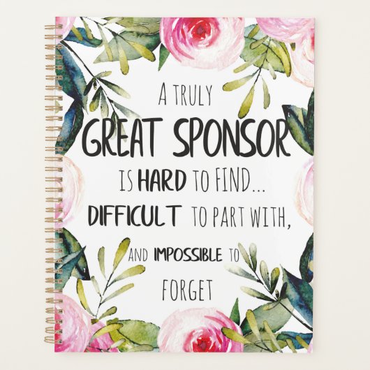 Bevestigingssponsor Gift echt grote sponsor Planner (Voorkant)