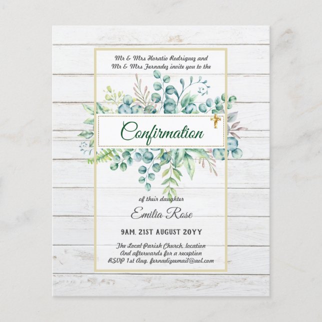 Bevestigingsuitnodiging groen modern dubbelzijdig (Voorkant)