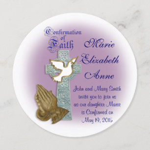 Bevestigingsuitnodiging Keltische kruis Kaart