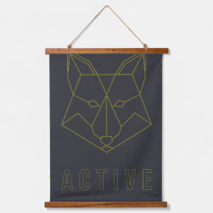 Bevestigingswoord actieve gele origamivos hangend wandkleed