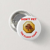 Bevoed de fluffy koeien niet ronde button 3,2 cm (Voorkant /achterkant)