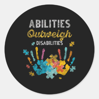 Bevoegdheden wegen op tegen handicaps Autisme Awar Ronde Sticker