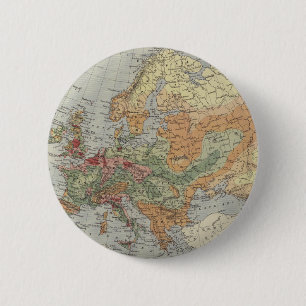 Bevolkingsdichtheid Europese kaart Ronde Button 5,7 Cm