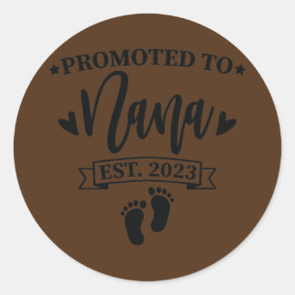 Bevorderd aan Nana est 2023 New Grandmoeder Mother Ronde Sticker