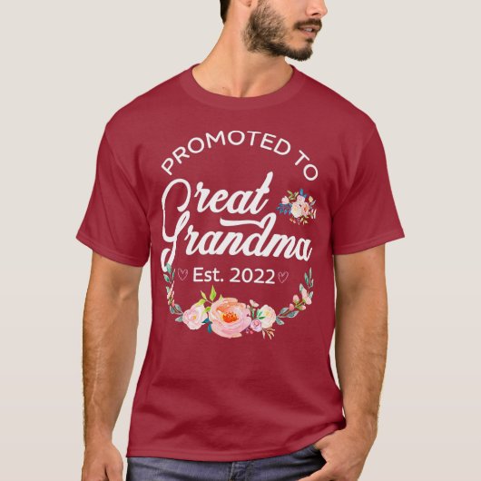 Bevorderd tot grootmoeder Est 2022 VrouwenFloral T-shirt (Voorkant)