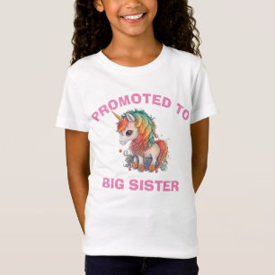 Bevorderd tot grote zus, waterverf unicorn T-Shi T-shirt