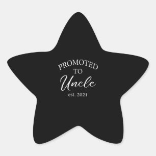 Bevorderd tot oom Est. 2021 Gift voor oom Ster Sticker