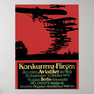 Bevorderend Poster voor de luchtvaart Konkurrenz-F