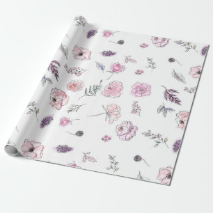 Bevordering Bohemian Floral Boho Girl Pink Cadeaupapier