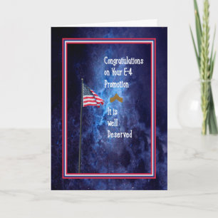 Bevordering van een E-4 Blue met vlag Kaart