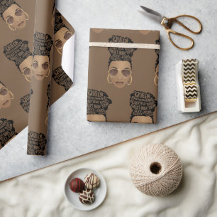 Bevordering van zwarte vrouwen, natuurlijk haar, B Cadeaupapier